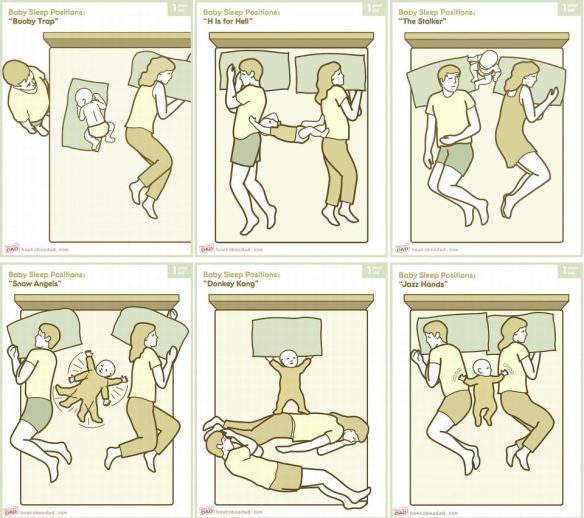 co-sleeping with baby positions image - not the best co sleeper!